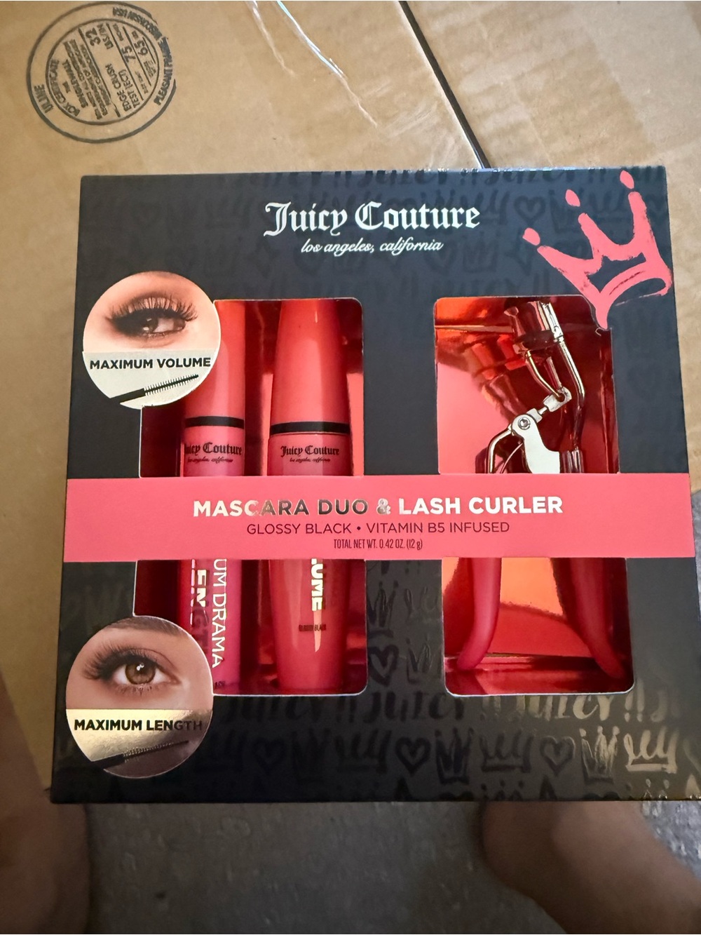 Juicy Couture Mascara Duo & Lash Curler - Red and Black Packaging